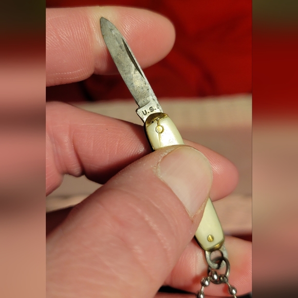 Self defense jewelry vtg art deco silver made in usa crm handle knife necklace - Picture 6 of 17